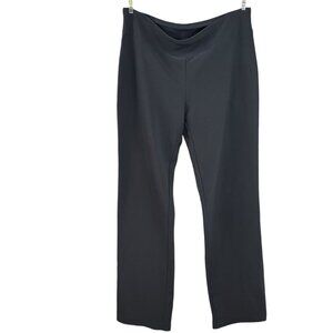 Boston Proper Black Pull-On Pants Women’s Size L Long | Stretch Straight Leg Tro